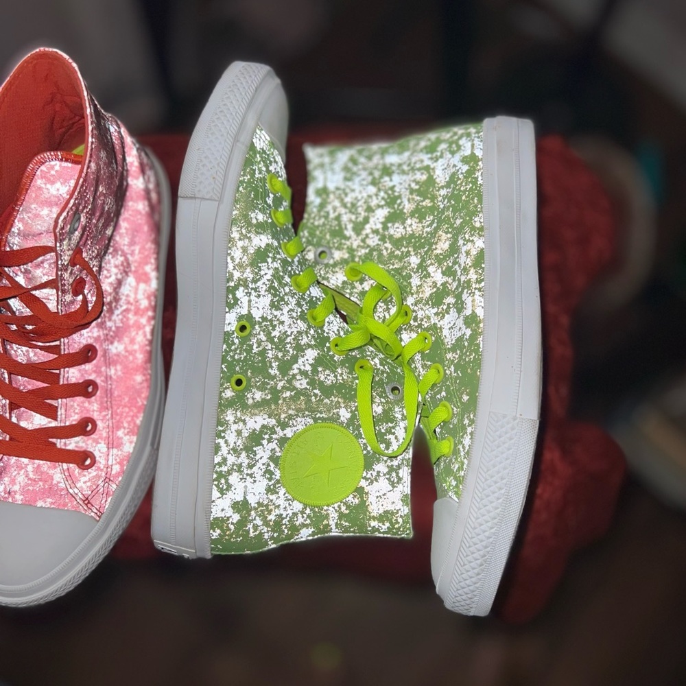 Red or Green reflective vinyl Chuck Taylors